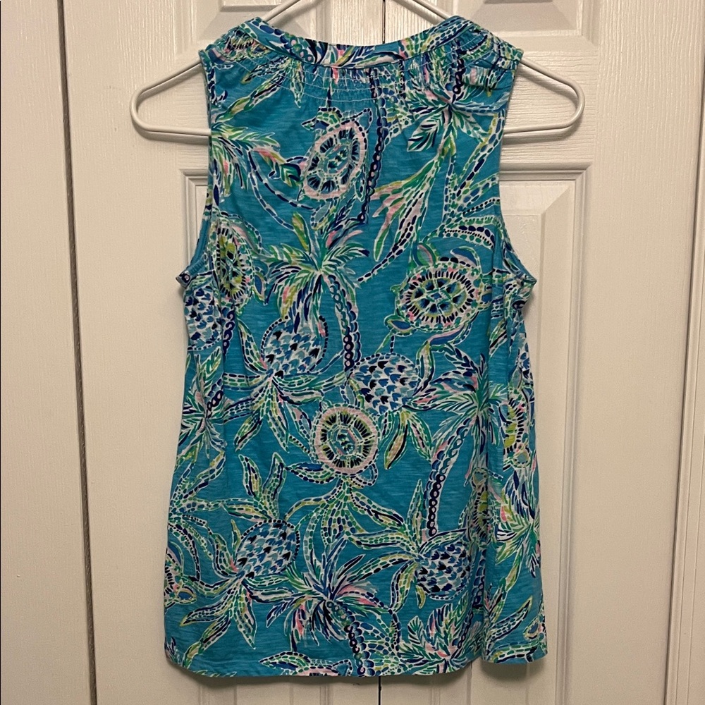 Lilly Pulitzer Vibrant Blue Patterned Blouse - Picture 4 of 5
